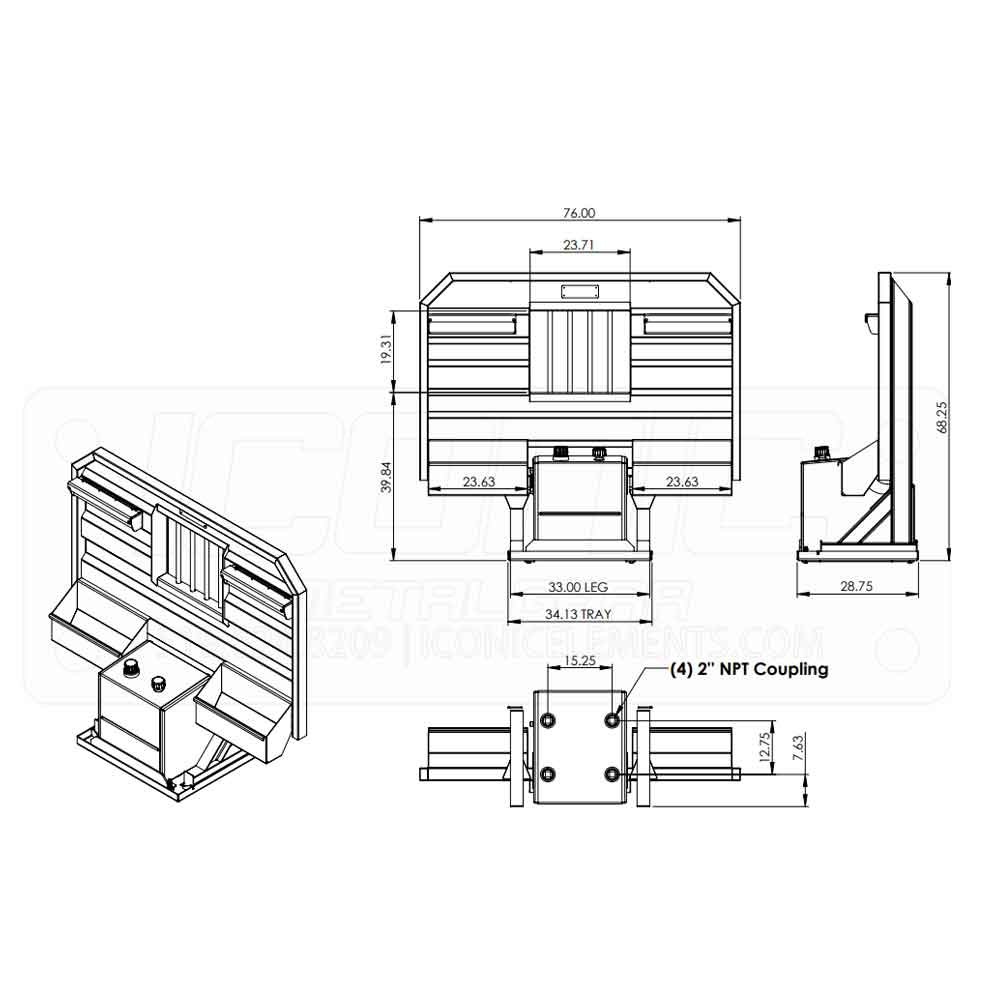 76" Cab Rack with 50 Gallon Hydraulic Tank