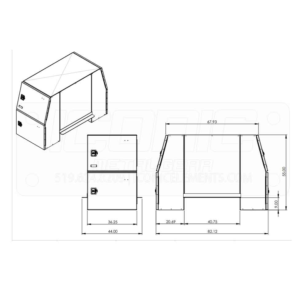B-Pack 36" x 55" x 82" Smooth Toolbox