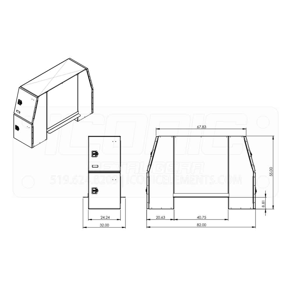 B-Pack 24" x 55" x 82" Checker Plate Toolbox