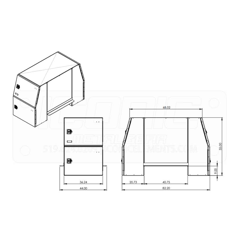 B-Pack 36" x 55" x 82" Checker Plate Toolbox