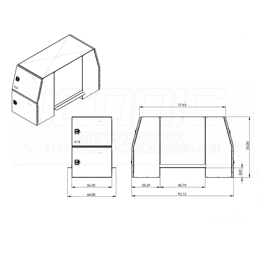B-Pack 36" x  55" x 92" Smooth Toolbox