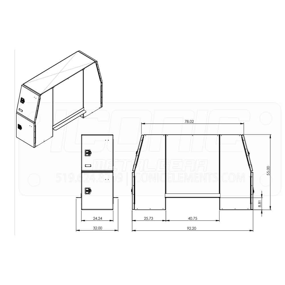 B-Pack 24" x 55" x 92" Checker Plate Toolbox