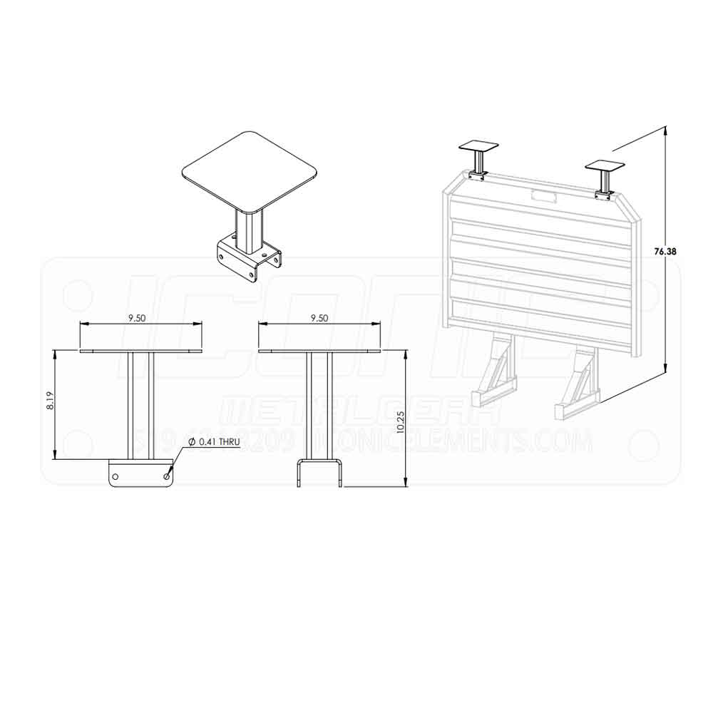 Beacon Cab Rack Light Bracket