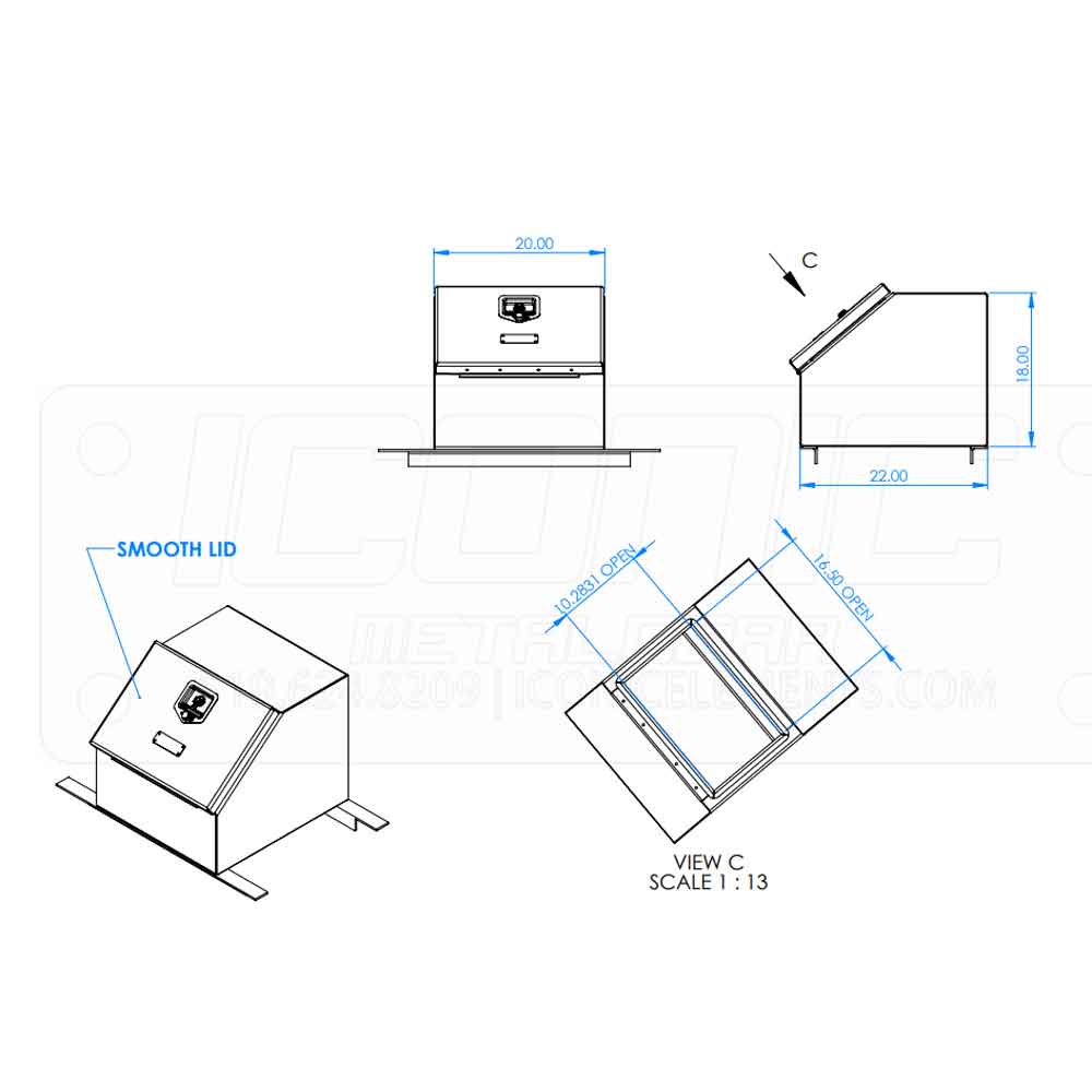 Smooth 20" x 18" x 22" Boot Box