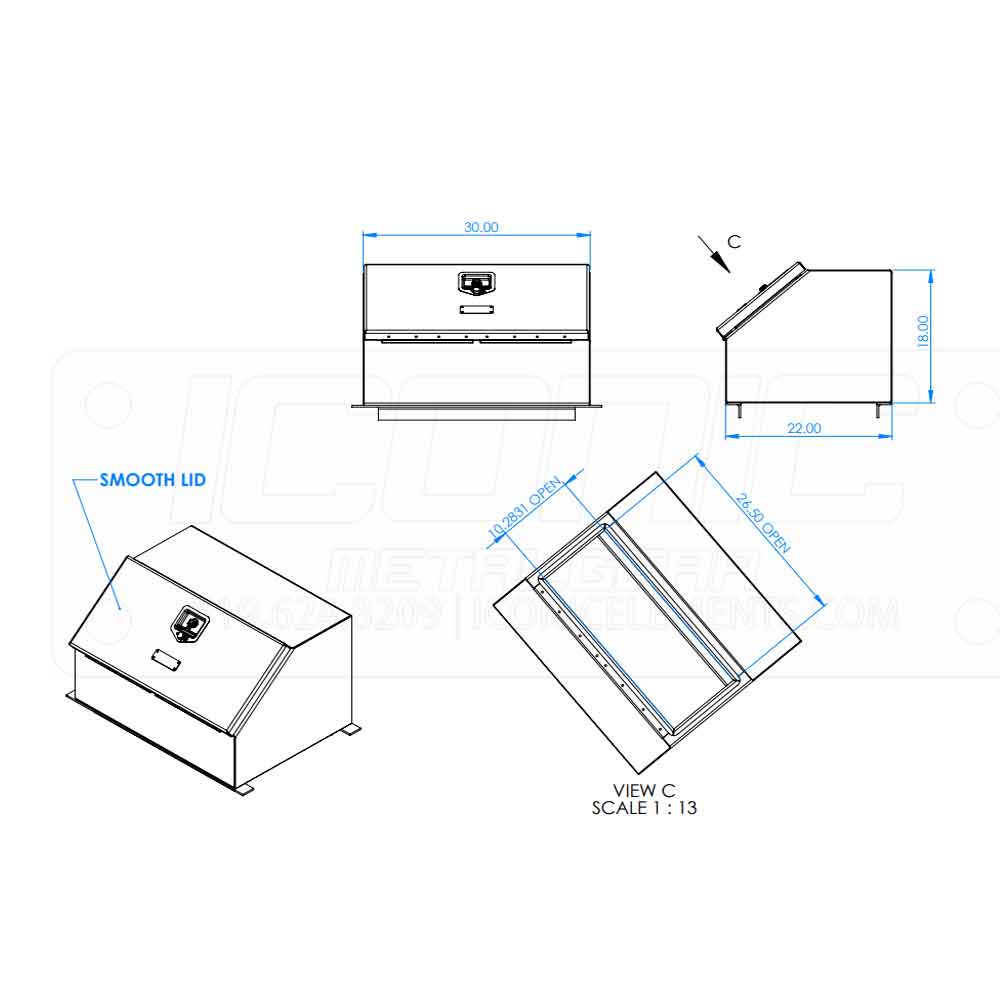 Smooth 30" x 18" x 22" Boot Box