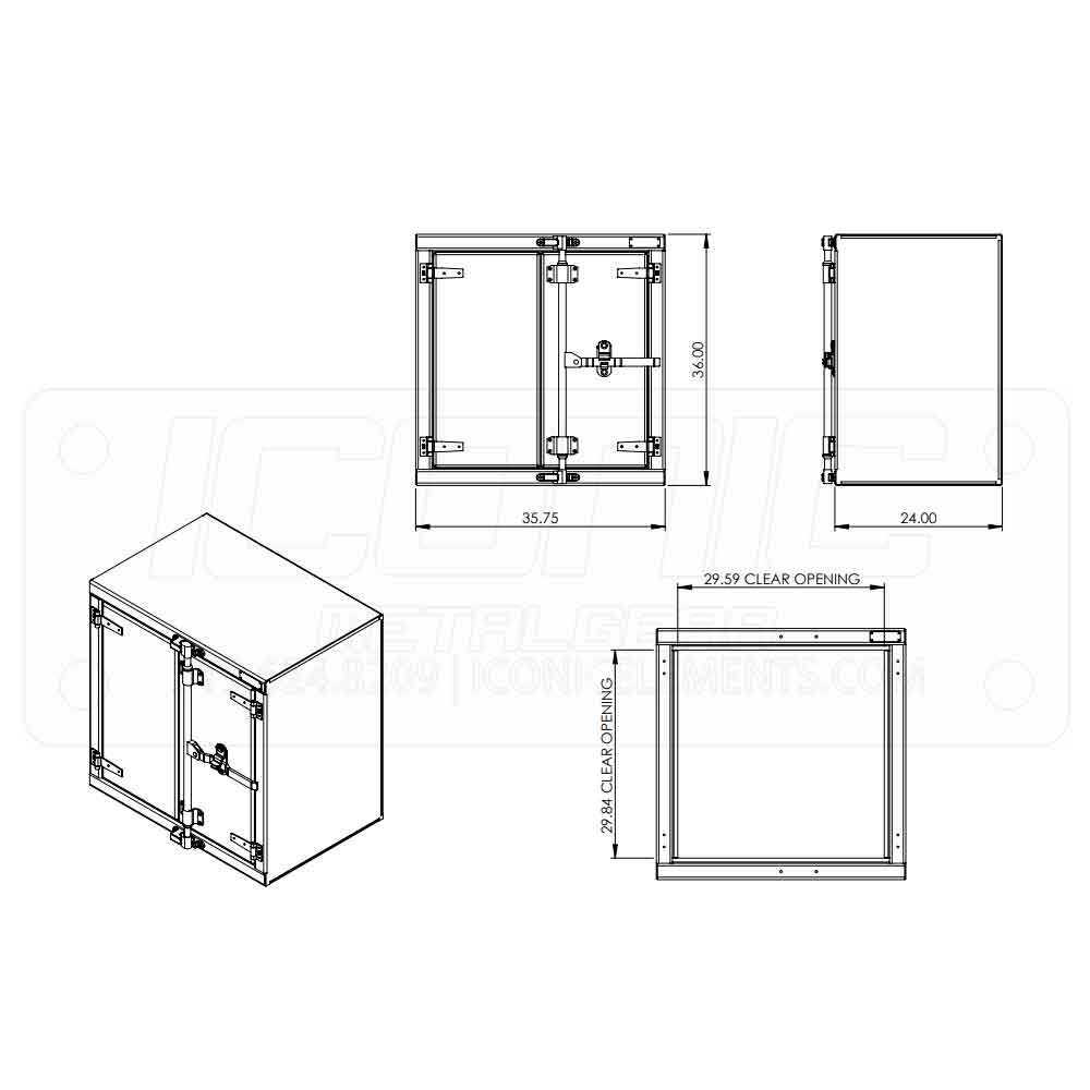 Checker 36" x 36" x 24" Cam Lock Toolbox