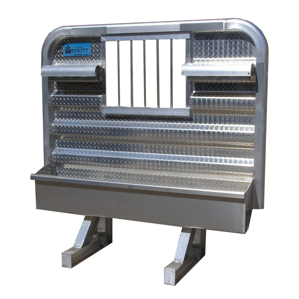 68"H x 70"L Dyna-Light Cab Rack with Full Tray, Locking Chain Hangers and Jail Bar Window