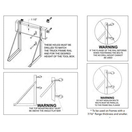 No drill ez-mounting kit for 18"D toolbox, closer view