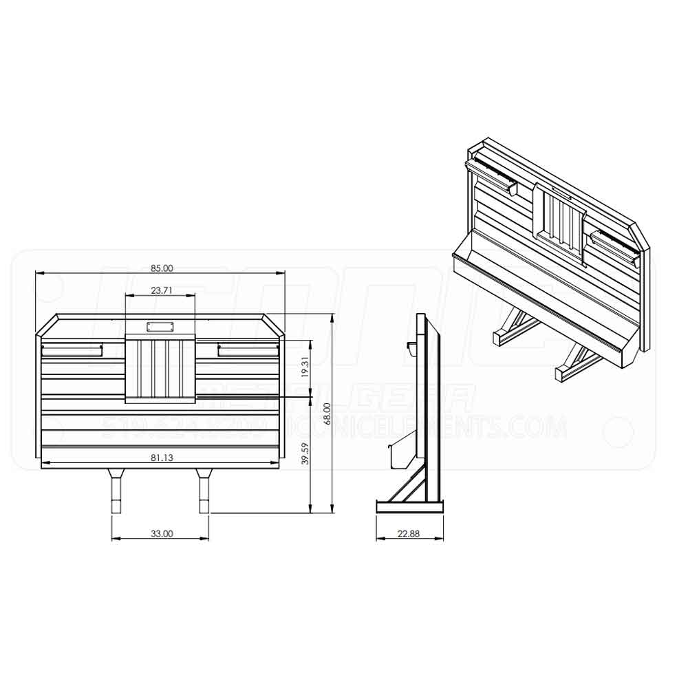 86" x 68" Cab Rack with Jail Window and Chain Tray