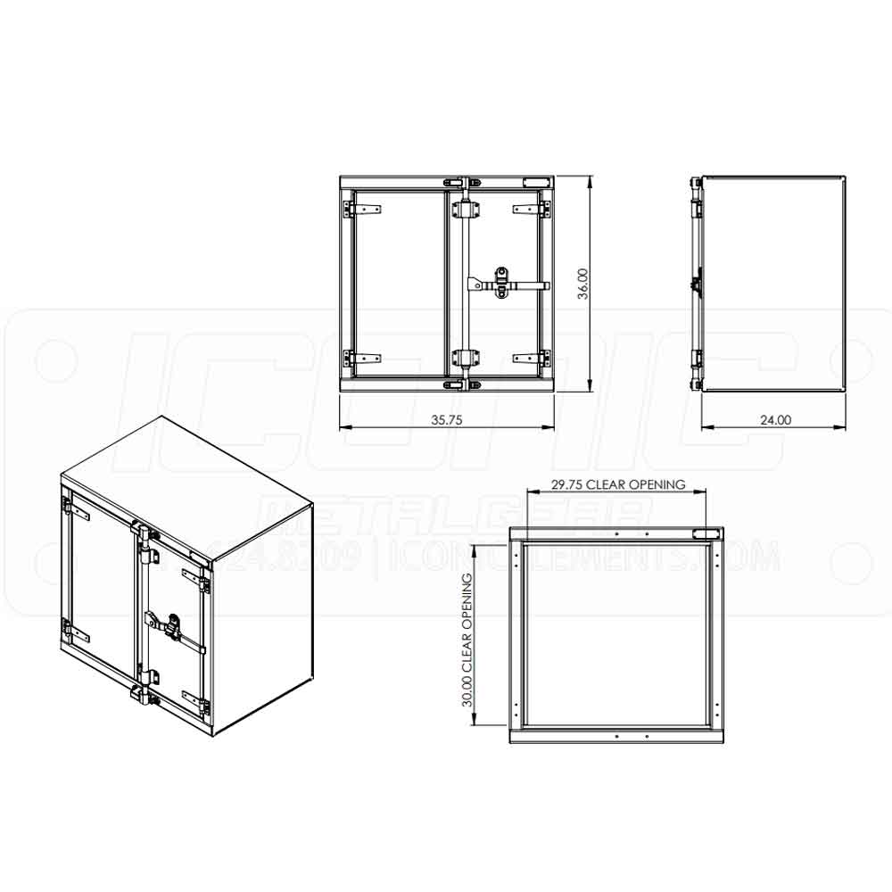 Smooth 36" x 36" x 24" Cam Lock Toolbox