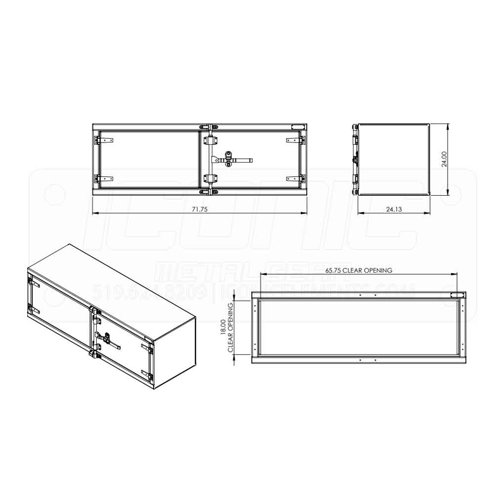 Smooth 72" x 24" x 24" Cam Lock Toolbox