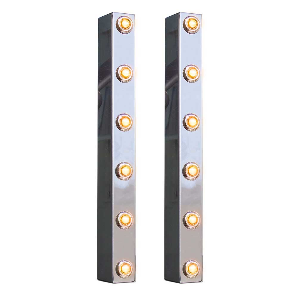 17" Stainless Steel Filter Light Panel with Ten 3/4" Light Holes - Pair