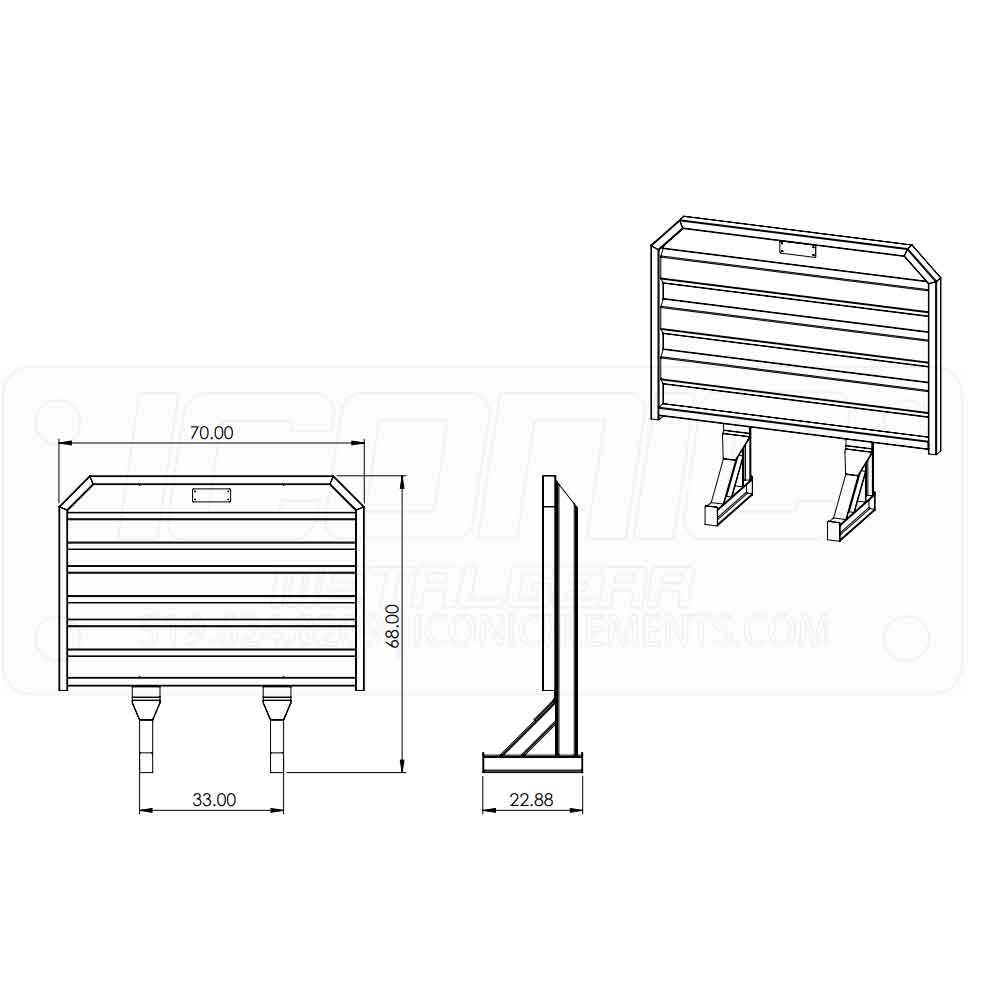 70" x 68" Standard Cab Rack