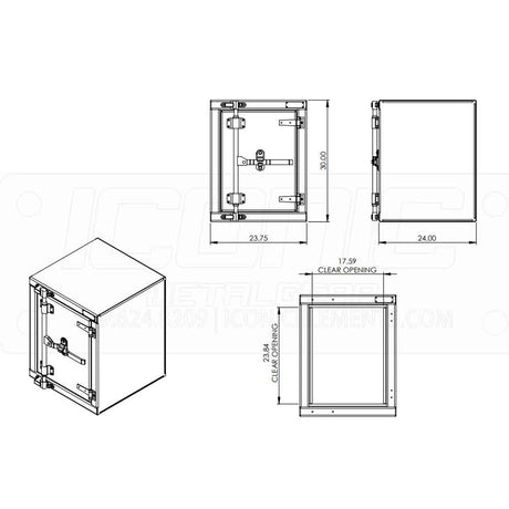 Checker 24" x 30" x 24" cam lock toolbox, close-up