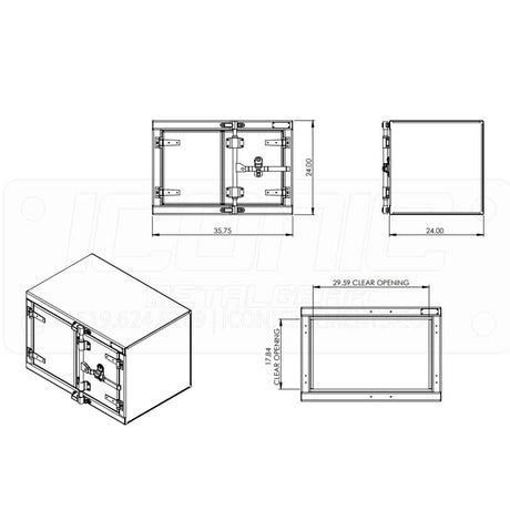 Checker 36" x 24" x 24" cam lock toolbox, close-up