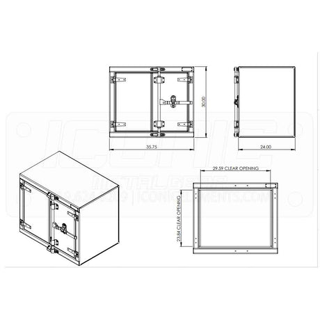 Checker 36" x 30" x 24" cam lock toolbox, close-up