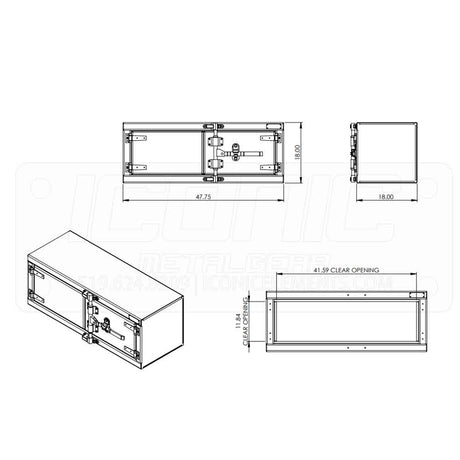 Checker 48" x 18" x 18" cam lock toolbox, close-up