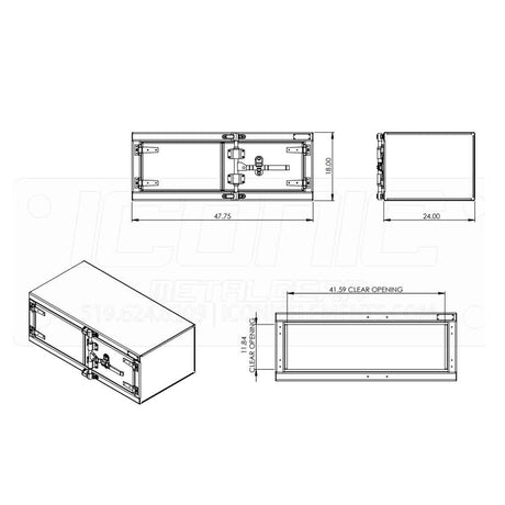 Checker 48" x 18" x 24" cam lock toolbox, close-up