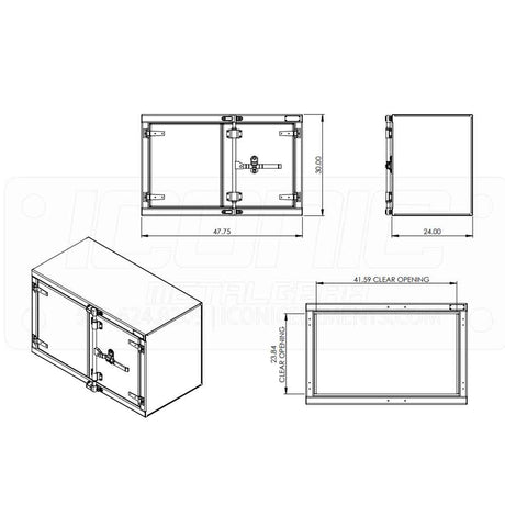 Checker 48" x 30" x 24" cam lock toolbox, close-up