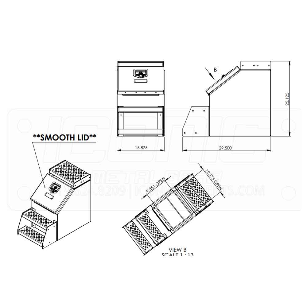 16" Smooth Lid Step Box