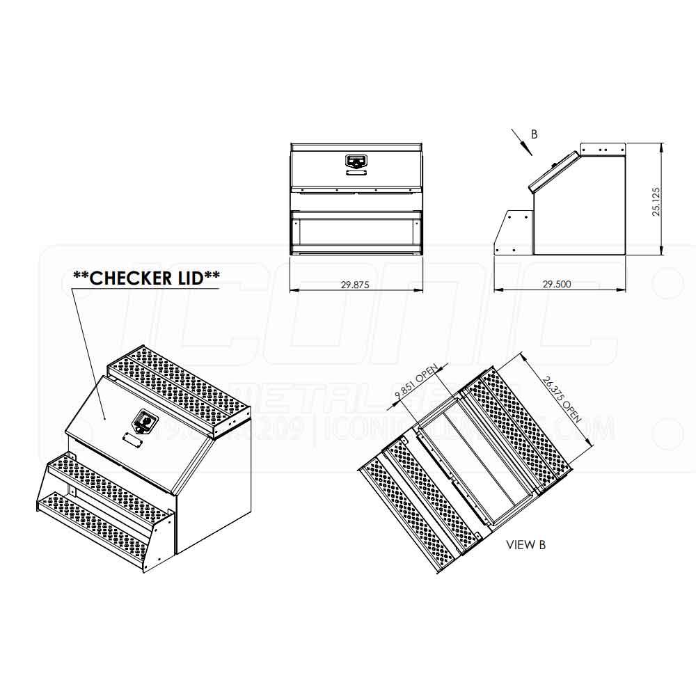 30" Checker Plate Step Box