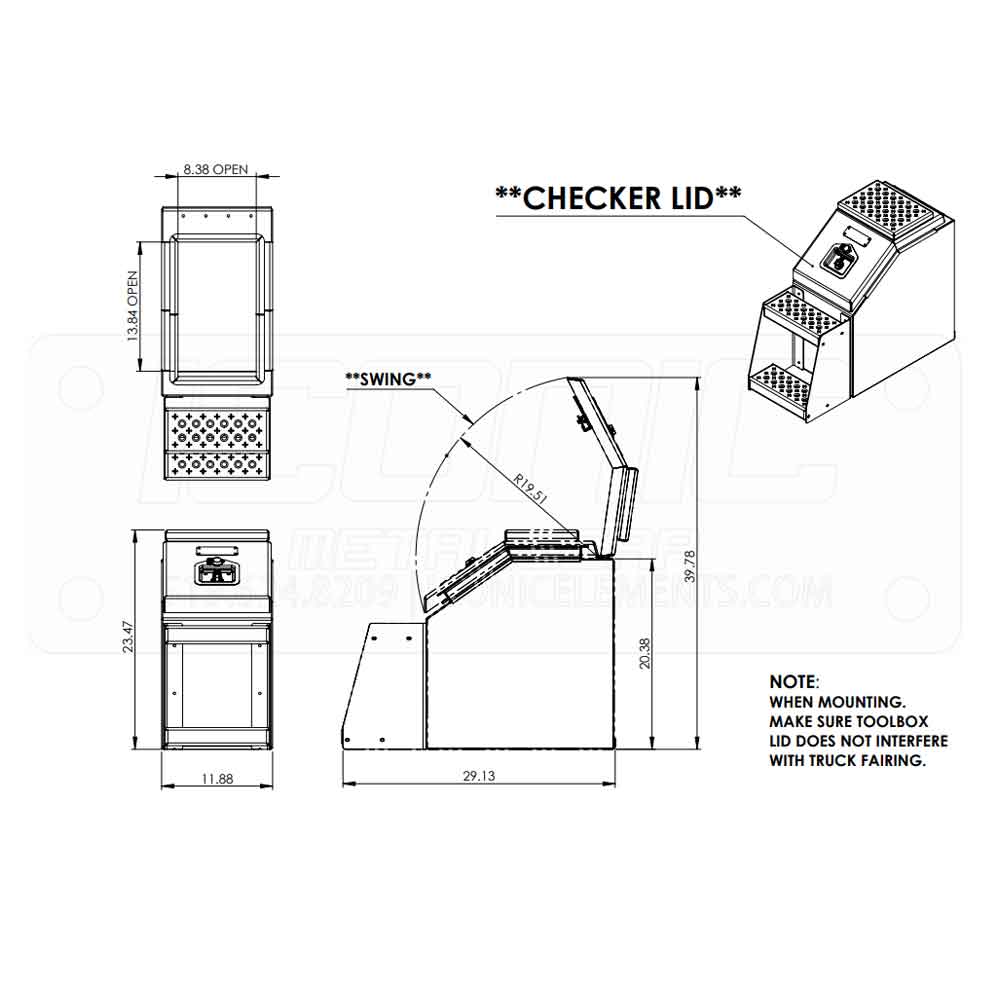 12" Big Mouth Checker Plate Step Box
