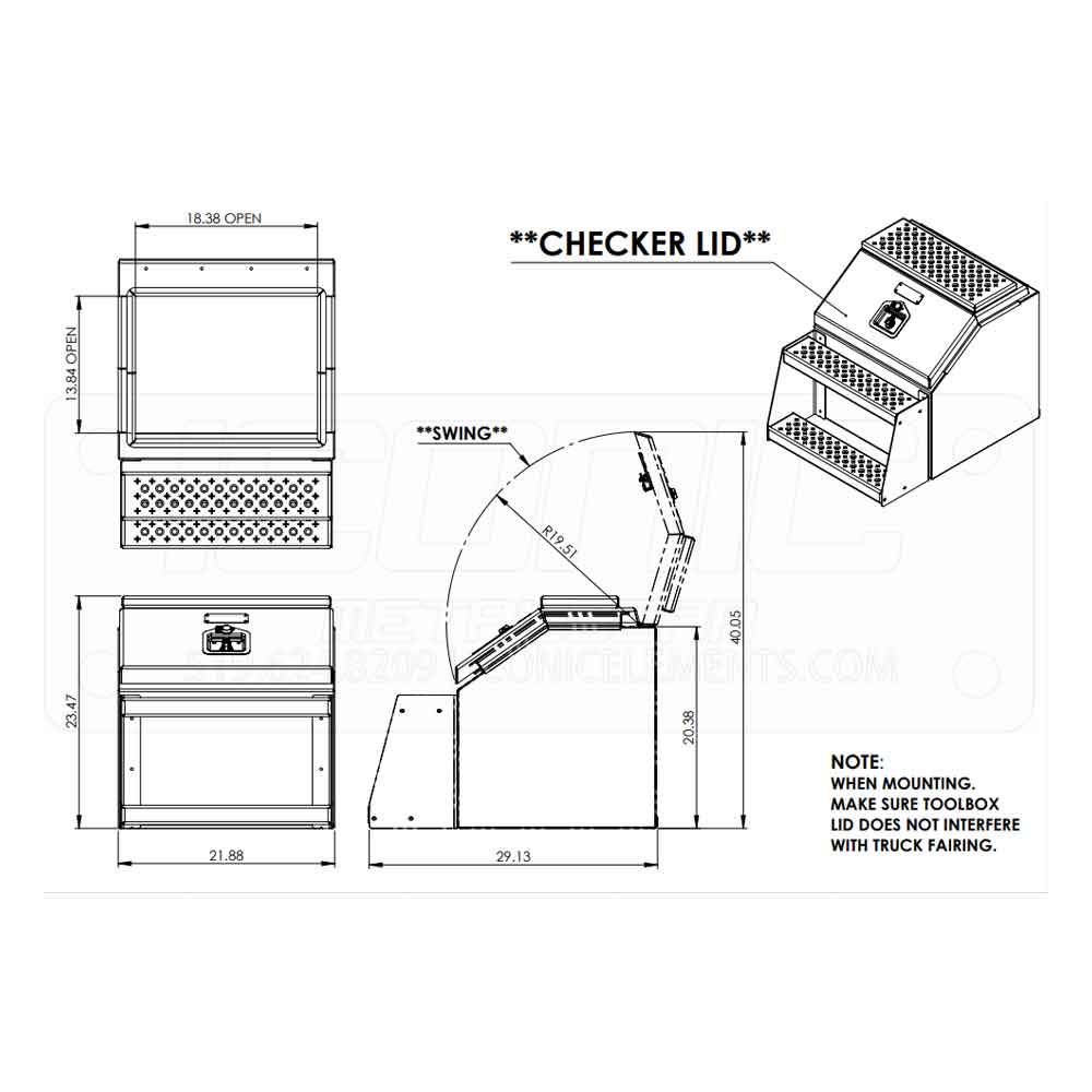 22" Big Mouth Diamond Plate Step Box