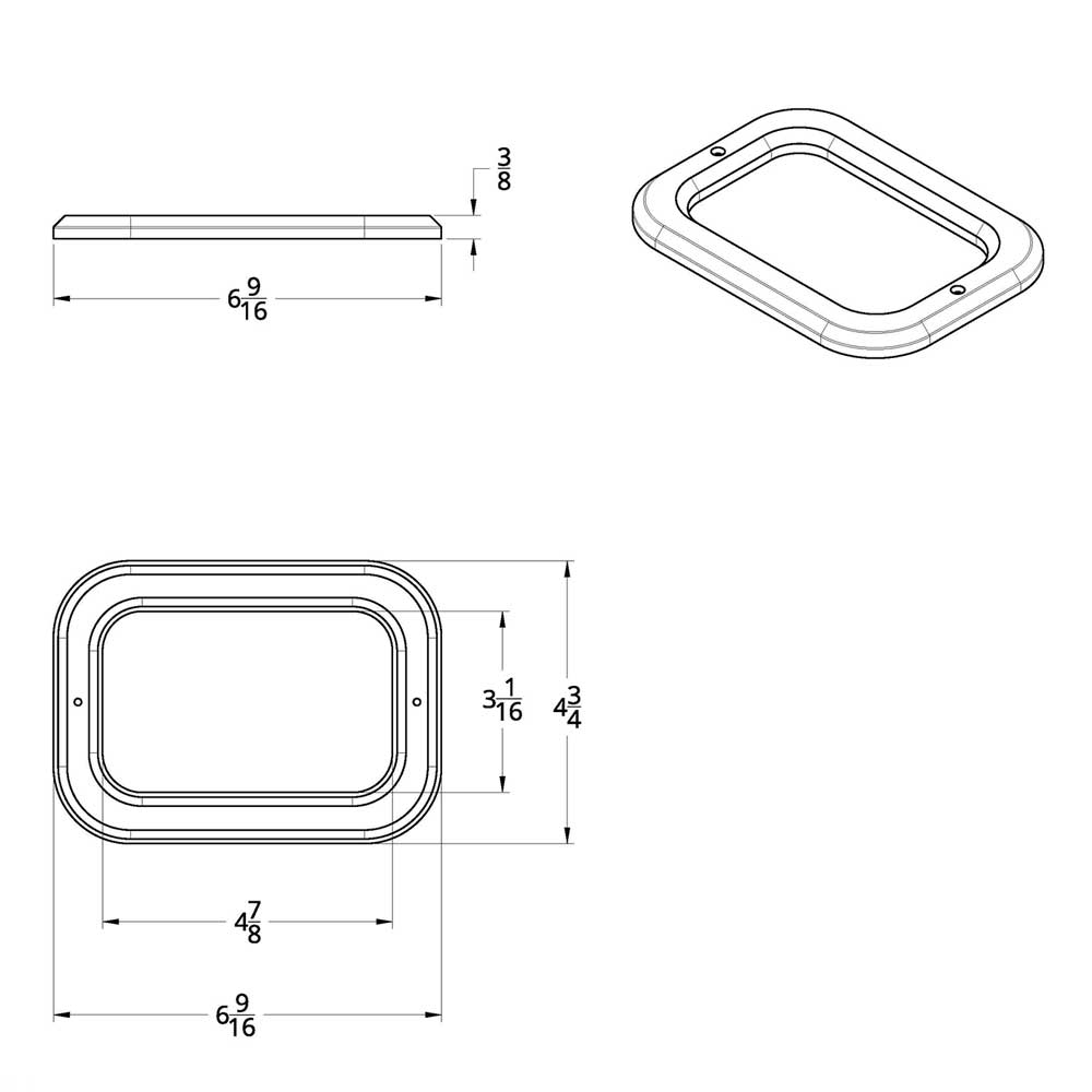 Chrome Plated Plastic Rectangle Light Bezel