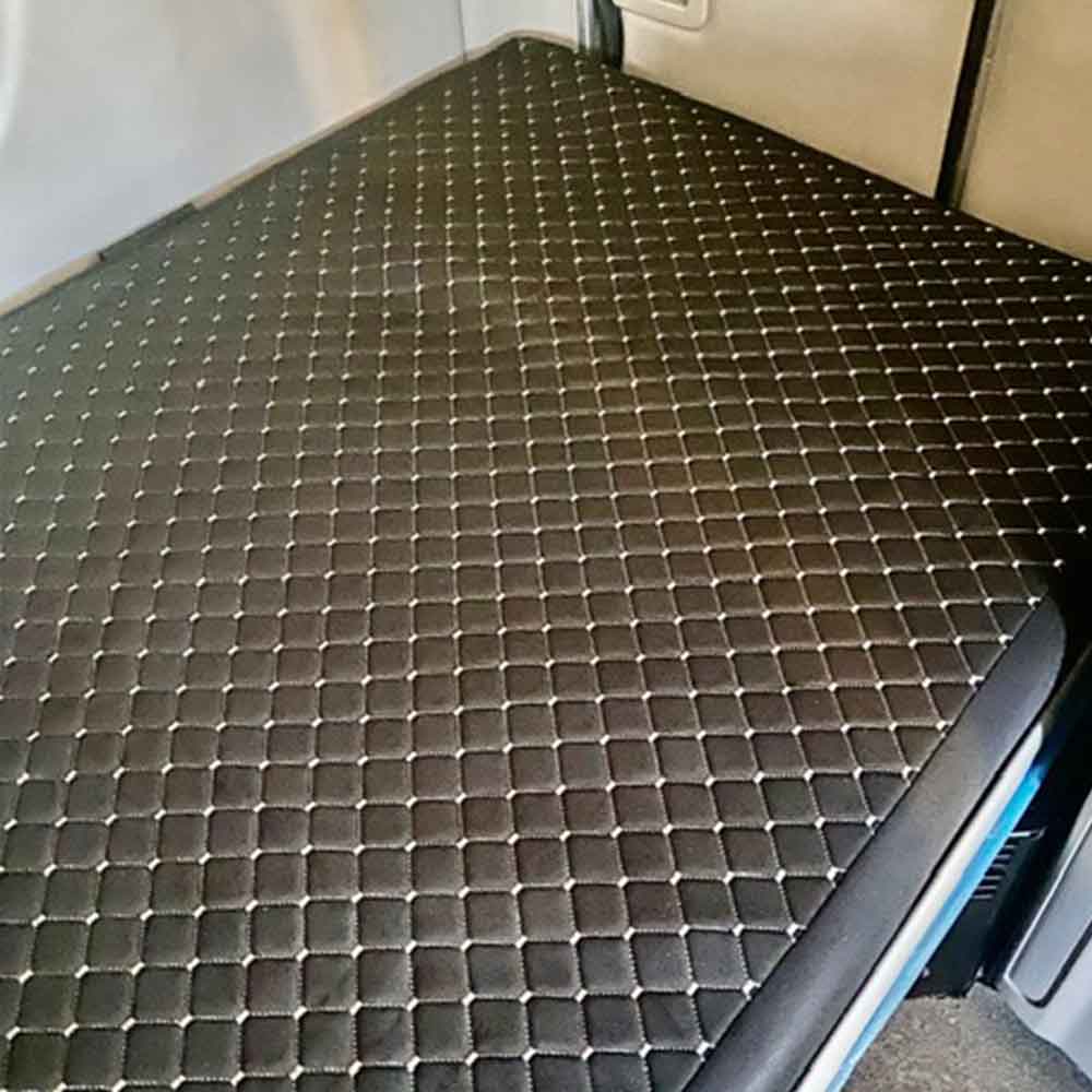 Universal Black Quilted Mattress Cover with Grey Diamond Stitching