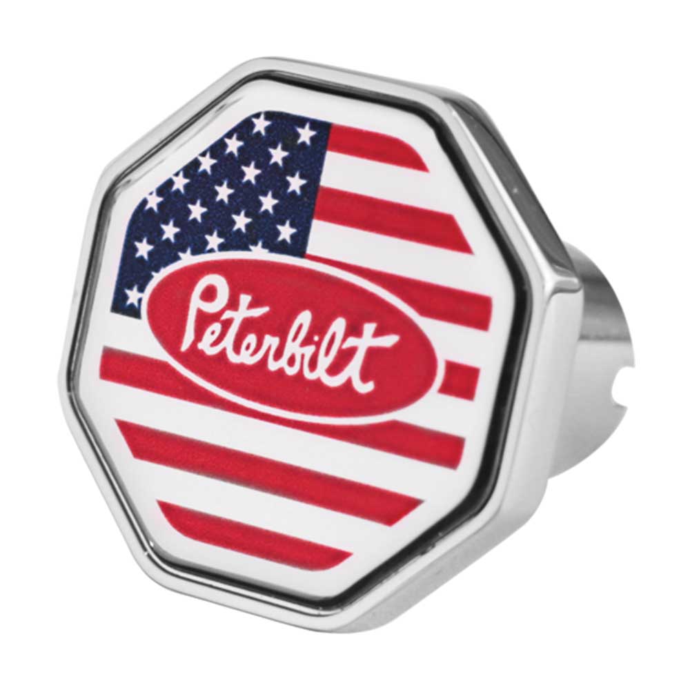Peterbilt Logo with USA Flag Tractor / Trailer Air Valve Knob