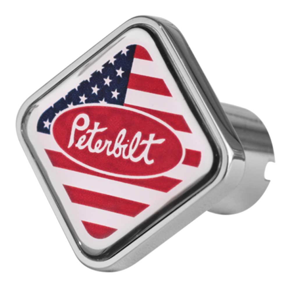Peterbilt Logo with USA Flag Tractor / Trailer Air Valve Knob
