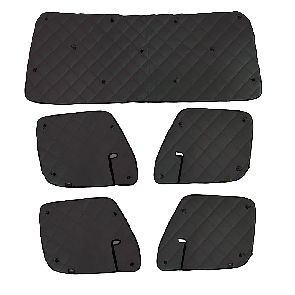 ZenEclipse Freightliner Front and Back Row Black Window Cover Sets with Vent Window - 5 Piece