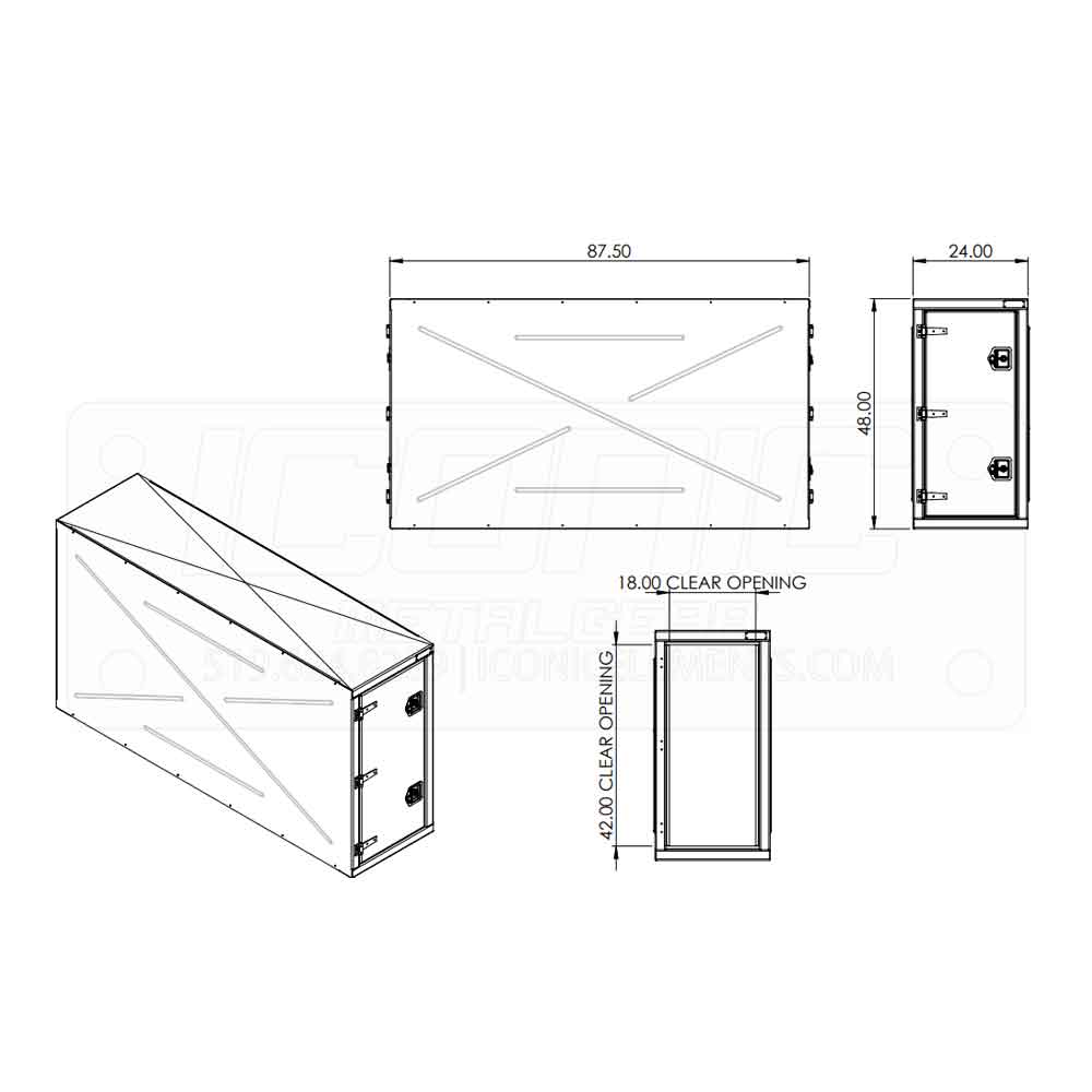 Smooth 24" x 48" x 87 -1/2" Cross Box