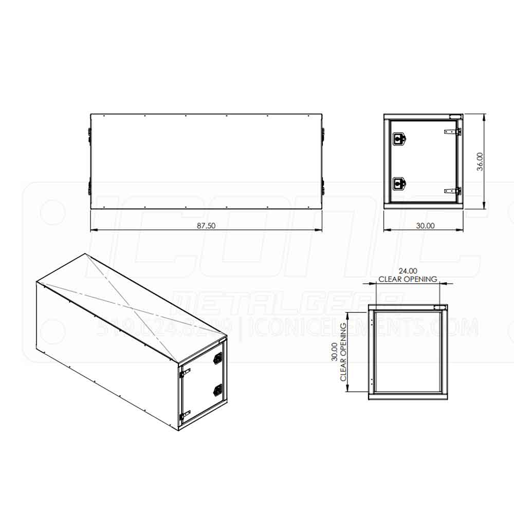 Smooth 30" x 36" x 87-1/2" Cross Box