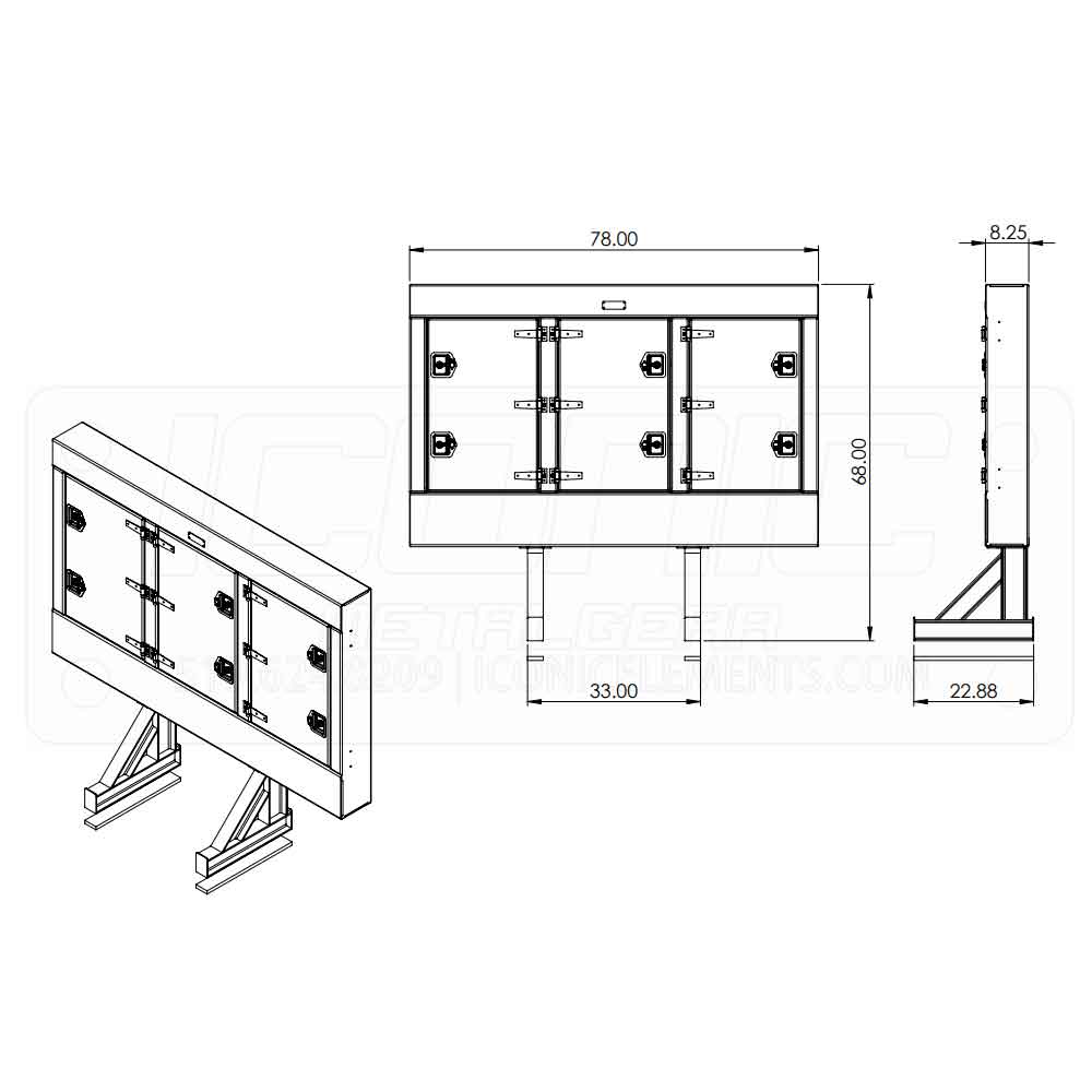78 x 68 x 8 Enclosed Cab Rack