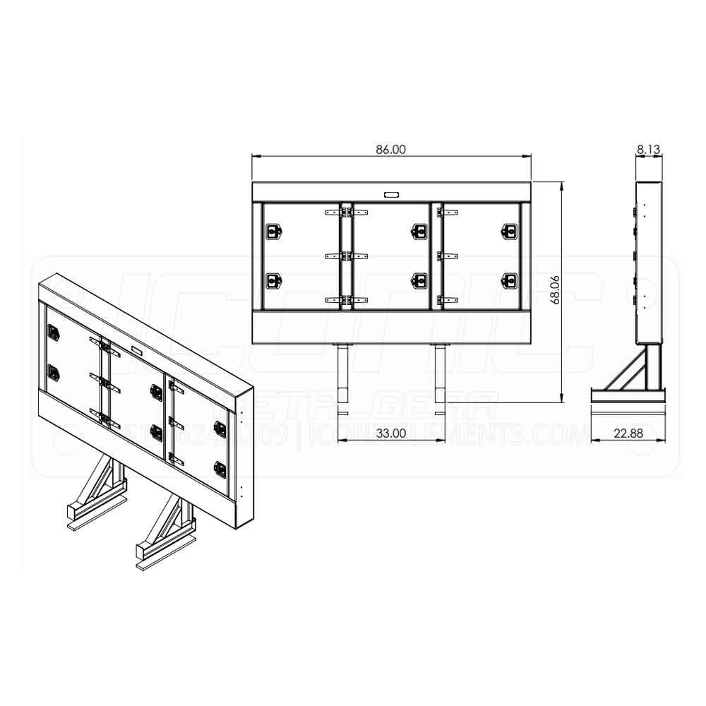 86" x 68" x 8 Enclosed Cab Rack