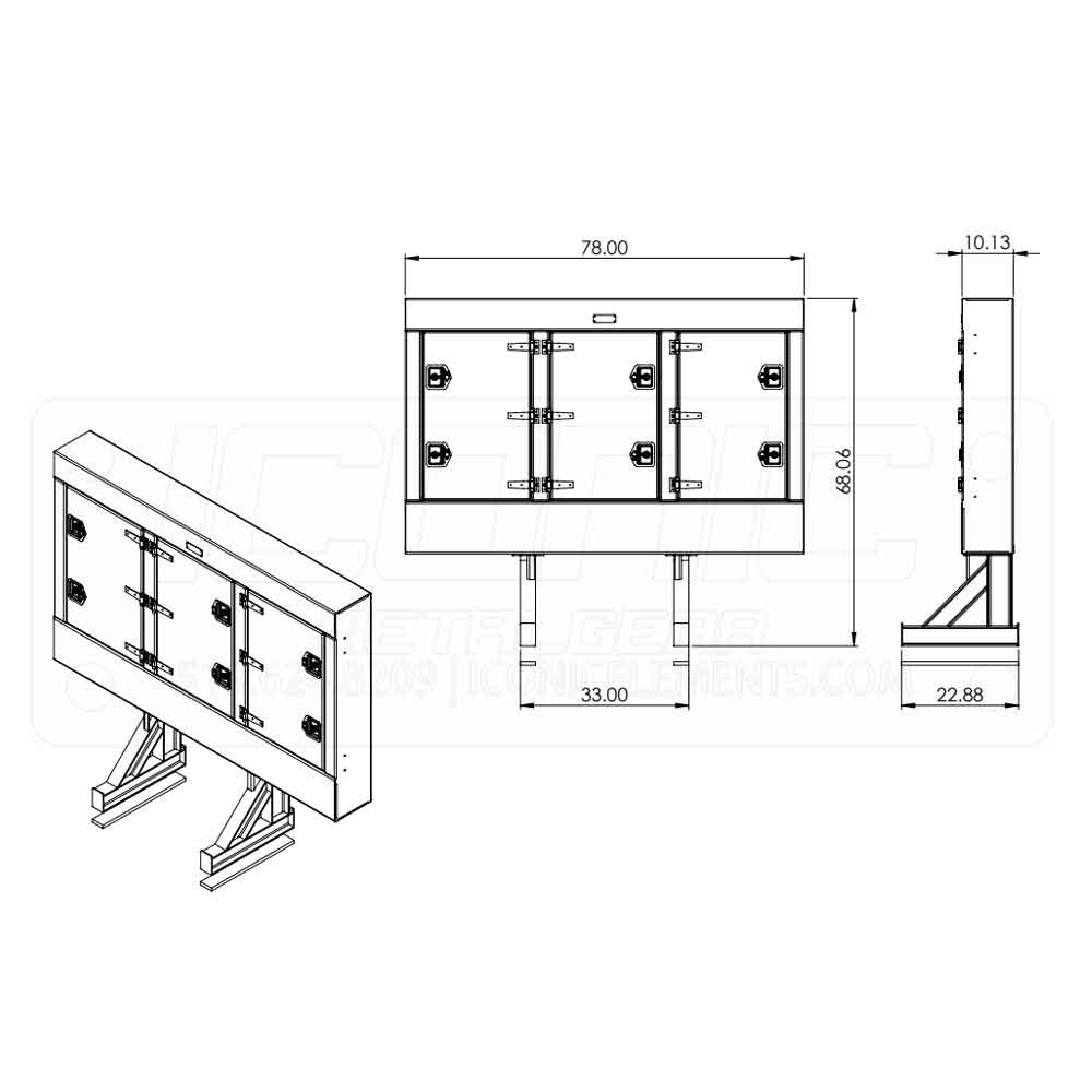 78" x 68" x 10" Enclosed Cab Rack