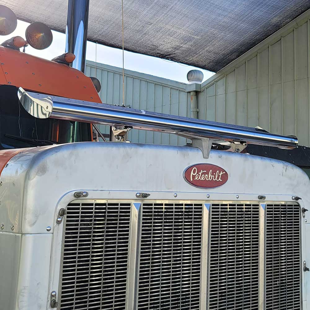 42" x 9-1/2" Stainless Steel Wide Hood Wing for Peterbilt and Freightliners