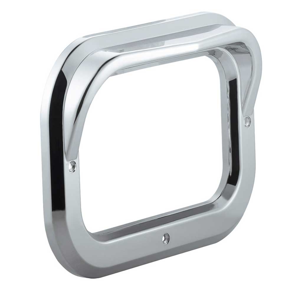 4" x 6" Chrome Plated Rectangle Bezel with Visor