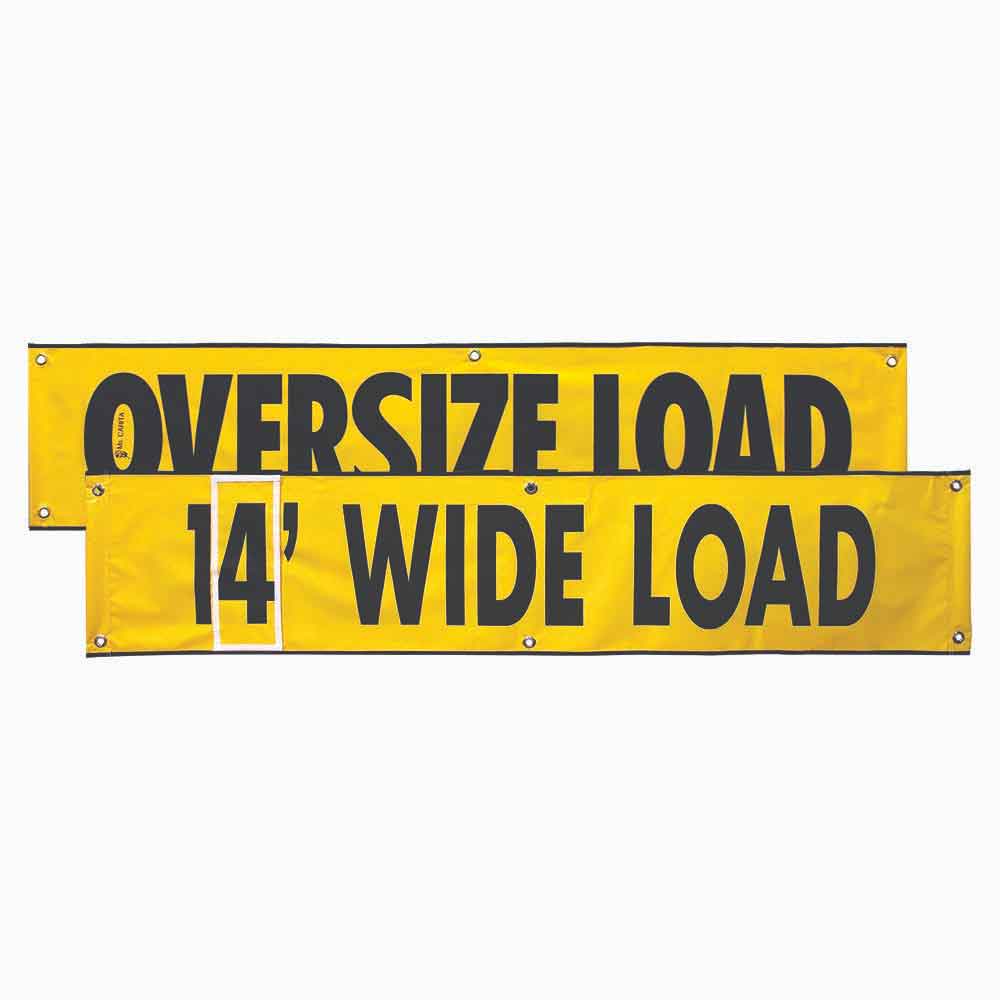 18" x 96" High Intensity Reflective Overside/Wide Load Double Sided Banner with Changeable Numbers