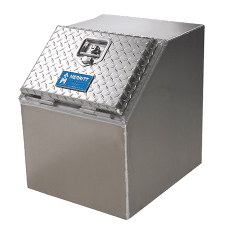 12"L X 22"H x 21"D diamond plated door saddle box