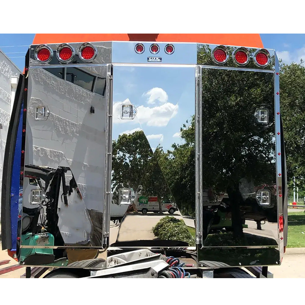 80" Angled Face Stainless Steel Door Enclosed Headache Rack