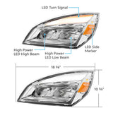 Freightliner Cascadia 2018+  High Power Chrome LED Headlight