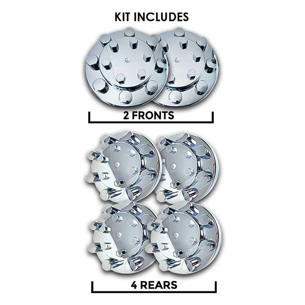Front and Rear Axle Cover with Top Hat Axle Bolt Covers - 6 Pack