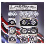 Front and Rear Axle Cover with Top Hat Axle Bolt Covers - 6 Pack