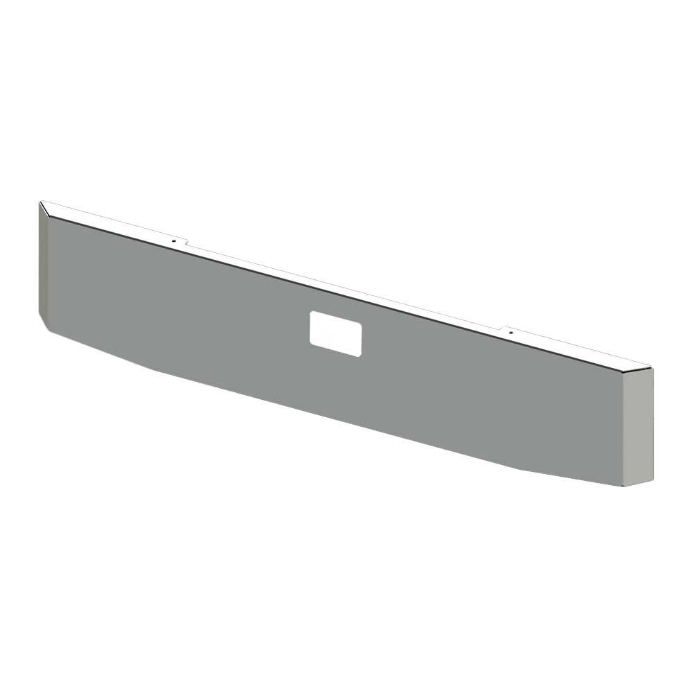 22" Tapered Mitered End with Tow Holes Chrome Blind Mount Bumper for Peterbilt 357, 378, 379