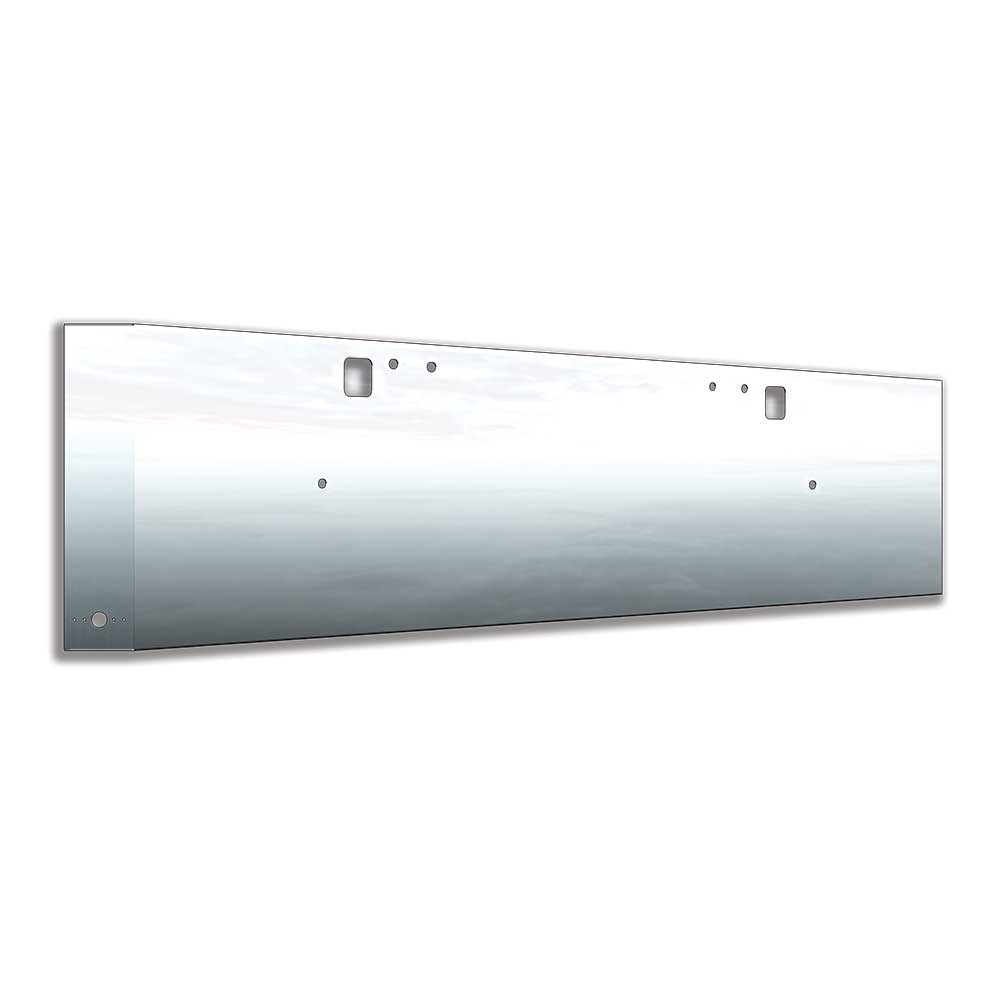 Freightliner Classic 2004-2007 16" Stainless Steel Mitered End Bumper with tow hitch and Two 4" Watermelon Light Cutouts