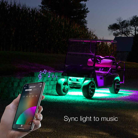 Close-up of 12 Piece golf cart LED light kit
