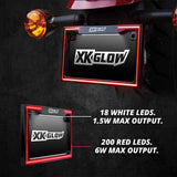 Chrome Motorcycle LED License Plate Frame with Running Turn and Brake