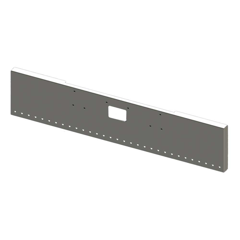 20" Peterbilt 357, 378, 379 Boxed End Chrome Bumper with Tow Hook and Thirty-One 3/4" Light Cutouts